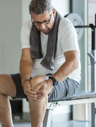 Senior with knee injury