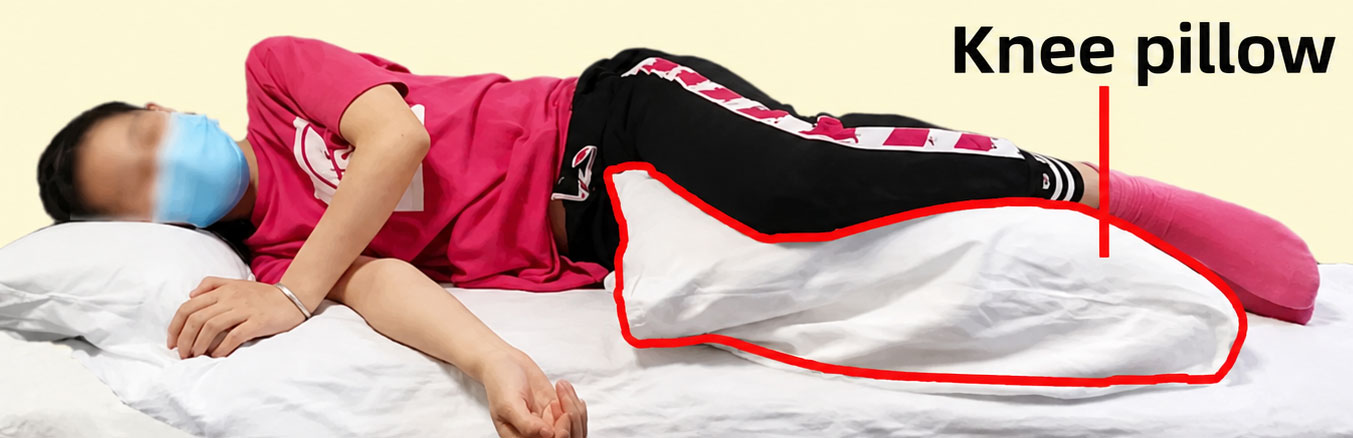 Pillow placed between the knees when sleeping on your side